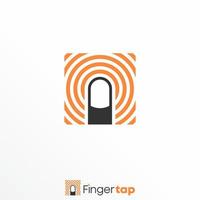 Index finger in Touch with line circle around image graphic icon logo design abstract concept vector stock. Can be used as a symbol related to Finger print.