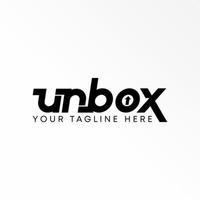 Letter or word UNBOX sans serif font with Arrow or up image graphic icon logo design abstract concept vector stock. Can be used as a symbol related to wordmark.