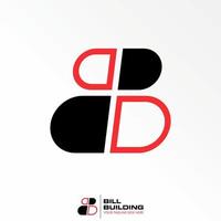 big and small half ellipse on top and down like letter B font image graphic icon logo design abstract concept vector stock. Can be used as a symbol related to initial or monogram