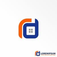 Letter or word RD font on square with Window image graphic icon logo design abstract concept vector stock. Can be used as a symbol related to initial or property.