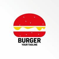 Simple and unique burger, cheese and bread image graphic icon logo design abstract concept vector stock. Can be used as a symbol related to food or junk