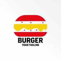 Simple and unique burger, cheese and bread image graphic icon logo design abstract concept vector stock. Can be used as a symbol related to food or junk