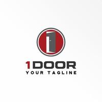 Door and shadow and Number 1 image graphic icon logo design abstract concept vector stock. Can be used as a symbol related to property or interior.