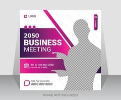 Business conference social media or webinar post banner design template vector