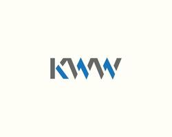 kww creativo letra logo diseño vector