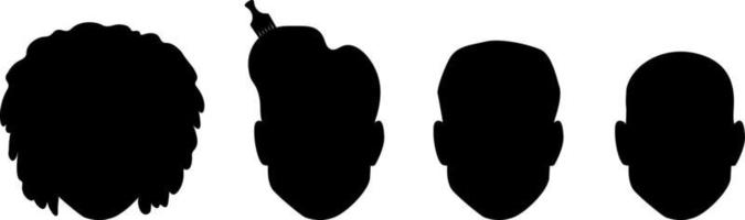Vector black males silhouettes face