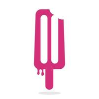 Ice cream stick logo template. Ice Cream Stick Vector Icon Illustration. Sweet Food Icon Concept.