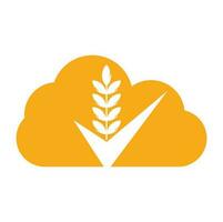 Wheat Grain Check Logo. Grain Wheat Logo Concept sign icon symbol Design. vector