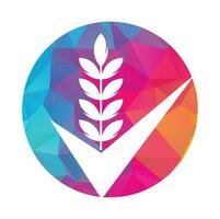 Wheat Grain Check Logo. Grain Wheat Logo Concept sign icon symbol Design. vector