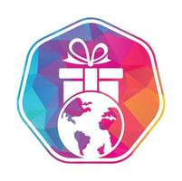 global regalo logo diseño modelo vector. regalo mundo logo icono modelo. vector
