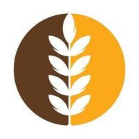 wheat grain icon vector logo design.