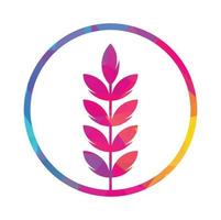 trigo grano icono vector logo diseño.