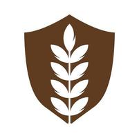 trigo grano icono vector logo diseño.