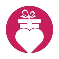 Love Gift Logo Vector Symbol Icon Design. Heart gift logo vector icon.