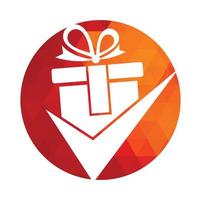 Check Gift Logo Icon Design. Check gift box logo design icon template vector. vector