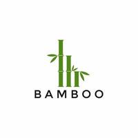 plantilla de diseño de logotipo de bambú verde vector