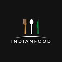 Indian food logo icon template.Spoon,knife and fork icon vector illustration