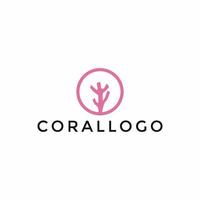 coral logo sencillo diseño vector modelo