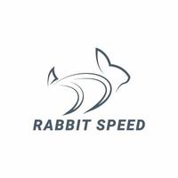 fast rabbit bunny delivery modern simple and minimalist vector logo