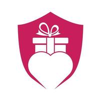 amor regalo logo vector símbolo icono diseño. corazón regalo logo vector icono.