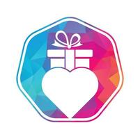 amor regalo logo vector símbolo icono diseño. corazón regalo logo vector icono.