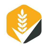 Wheat Grain Check Logo. Grain Wheat Logo Concept sign icon symbol Design. vector