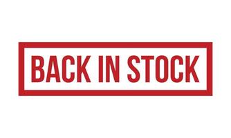 Back in stock Rubber Stamp. Red Back in stock Rubber Grunge Stamp Seal Vector Illustration