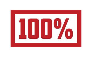 100 Percent Rubber Stamp. Red 100 Percent Rubber Grunge Stamp Seal Vector Illustration