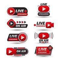 Live Streaming Label Set Collection vector