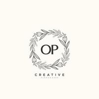 OP Beauty vector initial logo art, handwriting logo of initial signature, wedding, fashion, jewerly, boutique, floral and botanical with creative template for any company or business.