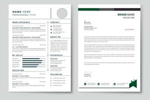 Minimalist resume or cv template vector