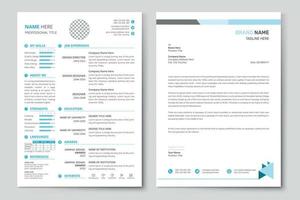 Minimalist resume or cv template vector