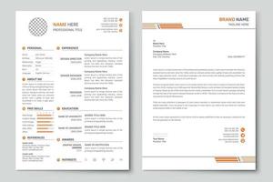 Minimalist resume or cv template vector