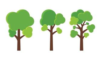 Free hand-drawn vector set of trees in different style. Flat long trees collection