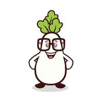 Free cute kimchi cartoon character vector illustration. Happy vegetable cartoon vector