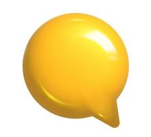 3d illustration Realistic of yellow speech bubble icon chat. Mesh vector talking cloud Dialog. Glossy high quality vector. Shiny cloud foam speak text, chatting box, message box outline