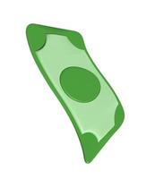 Dollar bill. Green 3d mesh american money icon. Cash banknote in cartoon style. Vector illustration isolated on transparent background