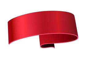 Red ribbon. Realistic glossy gradient banner, 3d festive or advertisement wavy elegance tape, empty curled paper or satin decorative element, blank vector decor with copy space isolated