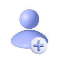 3d añadir usuario avatar crear grupo símbolo. nuevo perfil cuenta. personas azul icono y más. humano, persona de moda y moderno vector en 3d estilo