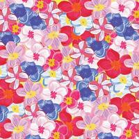 Watercolor Hawaii Colorful Flower Pattern vector