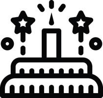 Birthday Cake Candle Celebration Icon in Line Style vector