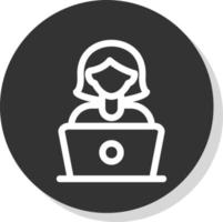 Woman Using Laptop Vector Icon Design