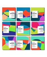 A collection of colorful post template, abstract background, abstract shape background vector