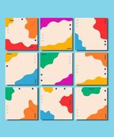 A collection of colorful post template, abstract background, abstract shape background vector