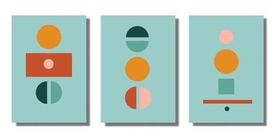 Hand drawn boho wall art set vector