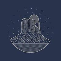 mono línea Monumento Valle Arizona Desierto vector para parche, alfiler, gráfico, Arte camiseta diseño