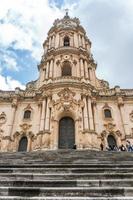 Modica, Italy-May 8, 2022-View of the cathedral of San Giorgio in Modica during a cloudy day photo