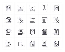 Document and file line icon set. Vector illustration on white background