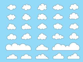 Cartoon clouds freeform and many shape clouds are perfect for your decoration vector