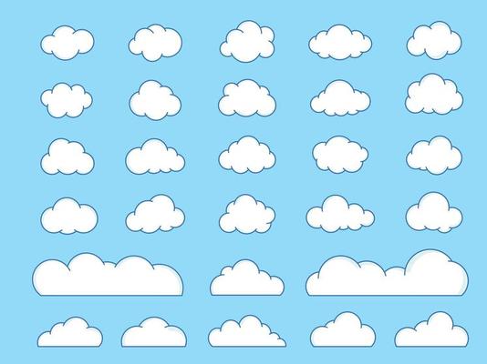 Cartoon clouds freeform and many shape clouds are perfect for your decoration